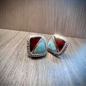 Larimar Amber Earrings, Artisan Crafted